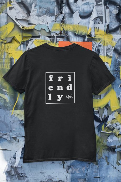 BLACK FRIENDLY-ISH SQUARE T-SHIRT