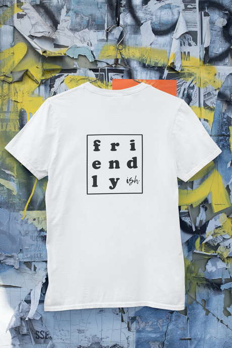 WHITE FRIENDLY-ISH SQUARE T-SHIRT