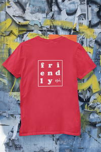 RED FRIENDLY-ISH SQUARE T-SHIRT